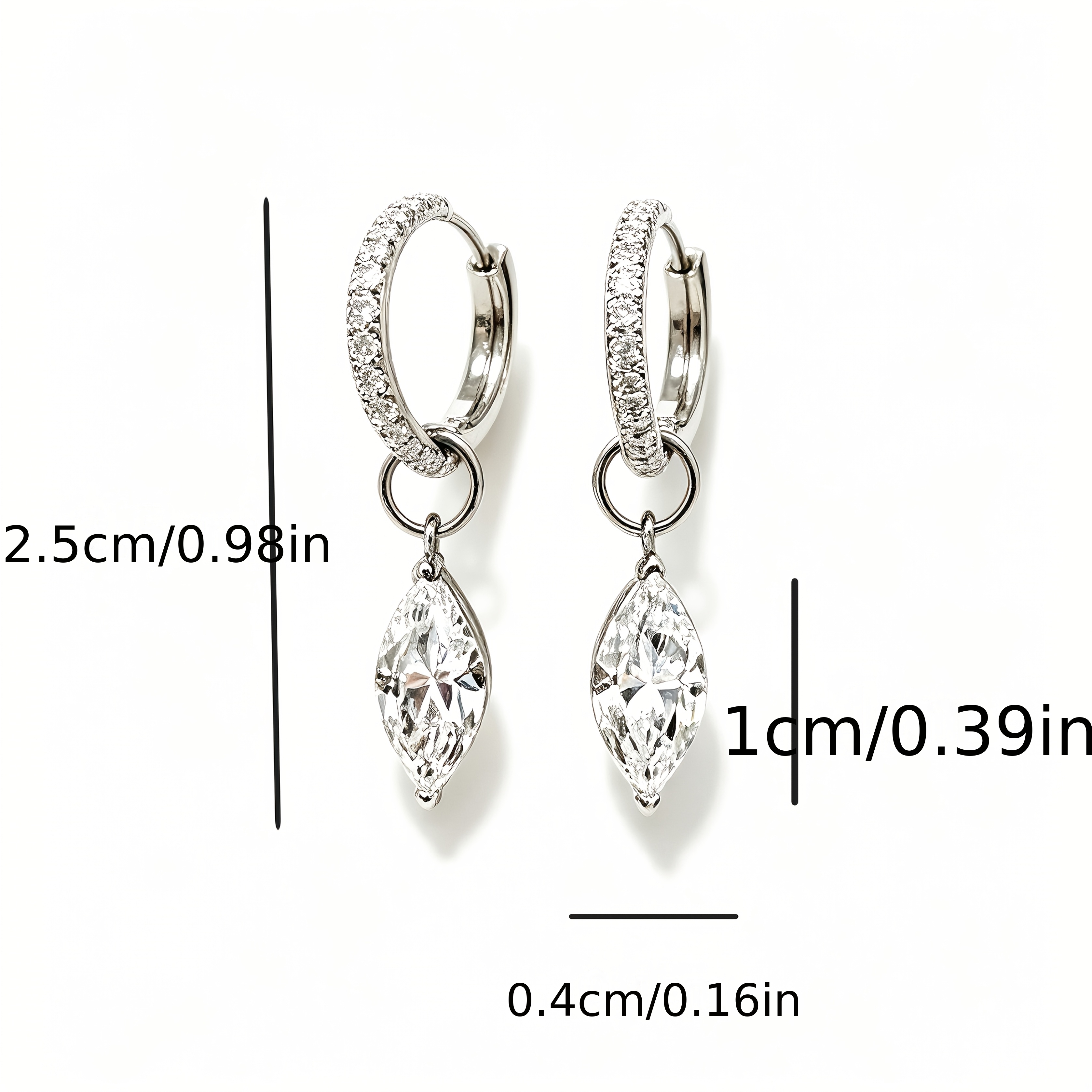 Women's S925 Silver Sparkling Marquise Zirconia Earrings — High-End